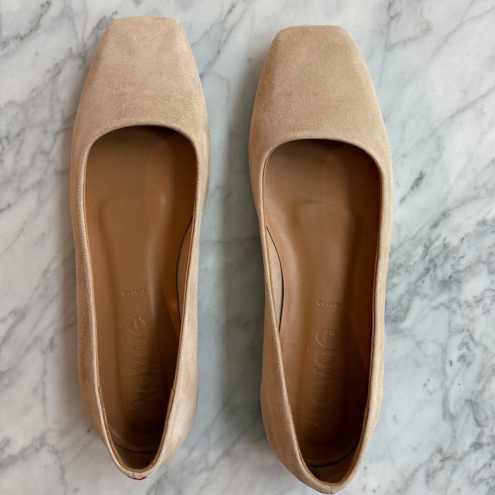 Aeyde Ida Nude Suede Ballet Flats